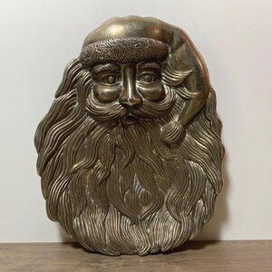 Christmas Santa Candy or Cookie Dish Silver Plated Pewter Holiday Decor